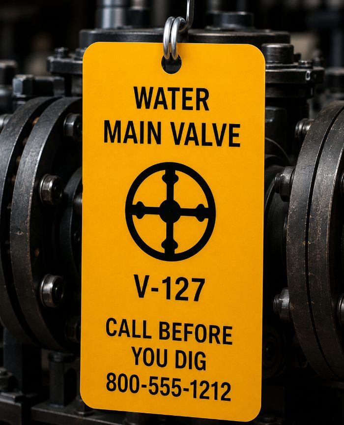Water main valve marker
